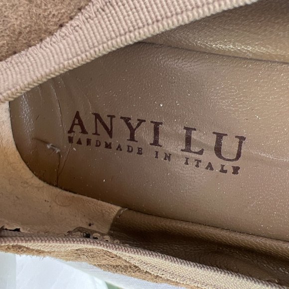 Anyi Lu Handmade In Italy Round Toe Slip On Wedge Shoe Tan/ Black Size 42 - Picture 2 of 7